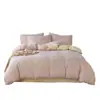 Nuevo fresco y simple conjunto de cuatro piezas de gasa de doble capa 100% algodón puro para aeróbicos, ultra suave para dormir sin ropa, ropa de cama estilo sábana bajera