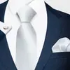 2026 Novo Modelo Formal Cor Sólida Conjunto de Gravata, Lenço de Bolso e Abotoaduras Masculino Grande Quantidade em Estoque