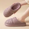 Pantuflas de Algodón EVA para Mujer, Invierno Impermeables Cálidas Antideslizantes de Interior para el Hogar Suela Gruesa de Pareja Pantuflas de Algodón para Exteriores para Hombre Otoño/Invierno