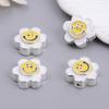 Plata de Ley 925 Color Gota Pegamento Flor Cara Sonriente Cuentas Coreanas Ins Pequeño Fresco Pegamento de Crema Accesorios para Pulseras DIY