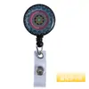 Nuevo Flor de Mandala Pegamento Pinza de Cocodrilo Retráctil Hebilla de Identificación de Fácil Extracción Carrete Giratorio Regalo de Cuidado Médico Hebilla de Fácil Extracción