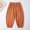 Calças Casuais de Verão para Meninos e Meninas Calça Bloomers Ocidental para Bebê Personalidade Infantil Tendência Estilo Coreano Celebridade da Internet Moda Cor Sólida
