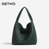 Bolsas Tejidas Hechas a Mano Transfronterizas para Mujer, Bolso Cubo de Hombro de Gran Capacidad, Bolso Tote Versátil para el Día a Día, Set de Bolsas Tejidas Madre e Hija