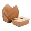 Caja de papel kraft desechable caja de papel kraft engrosada caja de embalaje para alimentos ligeros comida rápida para llevar caja para pollo frito imprimible al por mayor