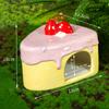 Nido de Cerámica para Hámster, Escondite para Hámster Dorado, Casa de Hielo Refrigerante para Verano, Nido de Mascota Pequeña Estilo Dibujos Animados Crema Francesa para Alivio del Calor de Verano