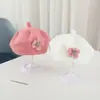 Chapéu de bebê outono e inverno chapéu de menina fofo boina de flor chapéu infantil de lã chapéu de pintor de tricô para meninas moda