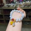 Pulseira de Olho de Gato Branco Moda Círculo Único Pulseira de Olho de Gato Feminina Boutique Presente para Amigas e Melhores Amigas Boutique Literária