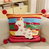 Almofada Decorativa de Sala de Estar Desenho Animado Ano Novo Almofada de Encosto de Sofá Casa Ano do Cavalo Vermelho Almofada Decorativa Almofada de Cabeceira Festiva para Quarto