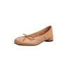 Zapatos Planos de Cuero Genuino Retro de Primera Capa con Lazo y Boca Baja para Mujer Diseño de Nicho Mary Jane de Una Sola Tira con Tacón Bajo para Mujer