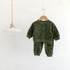 Ropa de otoño para bebé, linda y súper linda sudadera con estampado de leopardo occidental para bebé niño, traje de algodón de manga larga para niña bebé de primavera y otoño