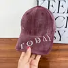 Gorra de Béisbol Bordada con Letras Nueva para Otoño e Invierno para Mujer, Visera Dura Versátil para Cabeza Grande, Gorra de Pana Tipo Pico Adelgazante para Hombre