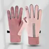 Guantes de ciclismo invierno cálidos Hombres pantalla táctil forro polar deportes al aire libre esquí impermeable antideslizante viento montar motocicleta conducir