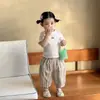Pantalones Anchos de Rayas Coloridas Estilo Verano Nuevo para Niñas Pequeñas, Pantalones Rectos Frescos y Sueltos 62019