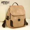 Mochila de Moda con Patrón de Lino 2025 Nueva Versátil Moda Mochila para Mujer Cuero Suave Gran Capacidad Bolsa de Viaje Ocio