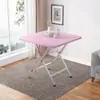 Mesa Plegable para Uso Doméstico, Mesa de Comedor Sencilla para Apartamentos de Alquiler, Mesa Portátil para Exteriores para Instalar Puestos, Mesa Cuadrada Plegable sin Instalación