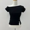 Camiseta Irregular de Manga Curta para Mulheres, Tendência de Verão Novo Estilo, Caimento Justo, Versátil, Top Casual Estiloso