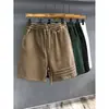 Pantalones cortos deportivos casuales de alta resistencia con diseño de tres rayas para hombre, pantalones de verano holgados hasta la rodilla, pantalones de chándal estilo americano