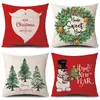 Juego de Fundas de Almohada Transfronterizas para Navidad Europea y Americana, Funda para Cojín de Sofá de Sala de Estar, Funda para Almohada de Cintura con Reno Papá Noel Árbol, Suministro de Fábrica
