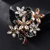 Broche de Folhas da Moda Versátil Broche Grande Cristal Corsage Coreano Joias Acessórios Femininos Fivela de Xale Acessórios para Roupas
