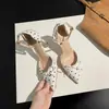 Tacones de aguja para mujer con lazo de lunares para uso en exteriores, sandalias versátiles de moda casual súper suaves de moda 2026