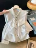 Diseño sencillo, camisa de manga larga ajustada para mujer, nueva colección otoño 2026, rayas verticales, efecto adelgazante, top versátil A14328