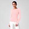 Lulu Primavera Nova Roupa de Yoga Top Gola Redonda Manga Longa Esportiva Roupas Fitness Feminina Corrida Pilates Treinamento Top