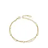 Pulsera de cadena de hueso de serpiente de doble capa y cuadrado pequeño transfronteriza Xuping, acero inoxidable simple, estilo personalizado, pulsera en capas de moda para mujer