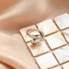 Anillos de Acero de Titanio Europeos y Americanos de Moda con Diseños Geométricos de Plantas, Frutas, Fresas, Espigas de Trigo y Estrellas de Cinco Puntas, Anillos Abiertos Ajustables