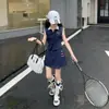 2025 Nuevo Moda Casual Deportiva Ajustado Sin Mangas De Botón Único Estilo Universitario Conjunto de Dos Piezas Tendencia