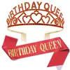 Reina del Cumpleaños Europea y Americana ama Corona de Cumpleaños cinta colorida correa para el hombro juego de suministros para fiestas