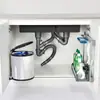 Cubo de basura empotrado en armario, Cubo de basura doméstico, Cubo de basura de acero inoxidable oculto empotrado en fregadero de cocina con tapa