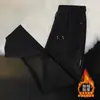 Pantalones deportivos casuales holgados para hombre, nuevos y modernos, forrados de polar para invierno, con bolsillos, cremallera, estilo jogger, pantalones de chándal largos rectos