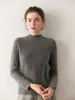 Suéter de Cachemir de Cuello Alto, Ajuste Delgado, Sin Costuras, Colección Otoño/Invierno 2026 para Mujer, Color Sólido, Tejido Simple y Versátil, Suéter Básico