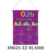 Calendario de Año Nuevo 2026 Bandera Colgante Decoración de Pared de Dormitorio Tela de Fondo Tela de Fondo Colgante de Pared de Tela Oxford con Palo de Madera Cordón
