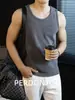 Chaleco de Terciopelo de Lana y Seda Amigable con la Piel de Doble Cara con Cuello Redondo para Hombre, Ropa Interior Térmica para Otoño e Invierno, Camiseta sin Mangas Cálida