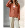 Coleção Outono 2026 da Amazon: Novo Cardigã Feminino de Botões com Decote V, Corte Solto, Manga Longa, Estilo Europeu e Americano, Roupa Externa Casual