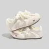 Tênis de Treino Alemão Estilo Verão 2026 para Mulheres, Laço de Pérola, Malha Respirável Sapatos Brancos, Versáteis Sapatos Casuais de Solado Macio