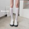 Calcetines de malla de verano blancos y negros calcetines hasta la rodilla jk rayas horizontales delgados calcetines de becerro de encaje ins japoneses lote de fabricantes
