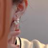 Pendientes de plata con diseño de tulipán retro francés, con forma de flor de amor, con temperamento, de diamantes y moda coreana.