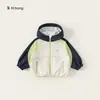 Conjunto de Roupa Youbao Kidsren com Jaqueta com Capuz Color Block e Forro de Lã Polar, Conjunto de Duas Peças para Meninos, à Prova de Vento e Quente, Roupa de Outono para Meninas