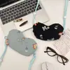5842 Bolsa Portátil para Gafas con Bolsillo de Almacenamiento con Mariposa Bordada y Correa para el Cuello para Viaje Funda Protectora para Gafas de Sol