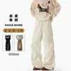 Pantalones de Trabajo Gruesos con Pliegues Estilo Americano de Invierno Wukong Goods para Hombre, Holgados de Moda Pierna Ancha Versátiles Casuales