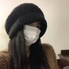 Sombrero de Pescador Estilo Japonés Versión Grande Boina Gorro de Pelo Tres en Uno Sombrero de Lana a Heattech y Mostrar Cara Circunferencia de Cabeza Grande Pequeña Gorro de Punto