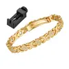 Pulsera Magnética de Venta Caliente Transfronteriza para Hombres y Mujeres, Trébol de Cuatro Hojas Desmontable con Pedrería, Patrón de Dragón, Pulsera Magnética de Energía Cruzada
