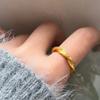 Anillo Sense Gold de alta gama para mujer, anillo de diseño de nicho, anillo de moda con personalidad, anillo simple de estilo frío, anillo de dedo retro