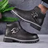 Nuevas Botas Martin para Hombre 2024, Modernas de Otoño e Invierno, Casual, Retro Británico, de Motociclista, de Cuero de Moda, de Caña Media, Resistentes al Desgaste, Zapatos para Hombre