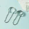 Pinzas para Orejas Lisas Japonesas y Coreanas Pinzas para Cartílago de Oreja Estilo Frío Retro Cadena con Borla Joyería para Orejas de Mujer Moderna Versátil Simple