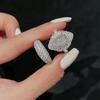 Anel de calcedônia branca gelo alto Tichen Design Snow White Dawn Gold Style Handmade All-match Hani Same Style Ring