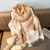 Cachecol Popular de Imitação de Caxemira para Mulheres, Estilo Celebridade da Internet para Outono e Inverno, Xale Espesso com Franjas, Dupla Utilidade, Quente e Versátil