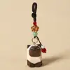 Llavero colgante de talla de madera hecha a mano para llaves de coche de gato, colgante para mochila escolar de mascota linda femenina, regalo para novias, venta al por mayor